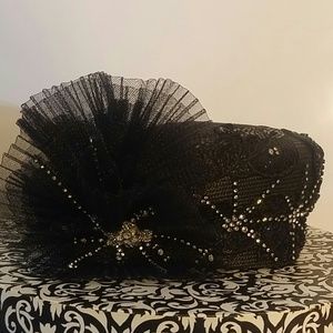 Black cocktail hat